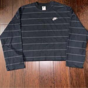 Nike Black Striped Crew Neck Shirt Women’s XL